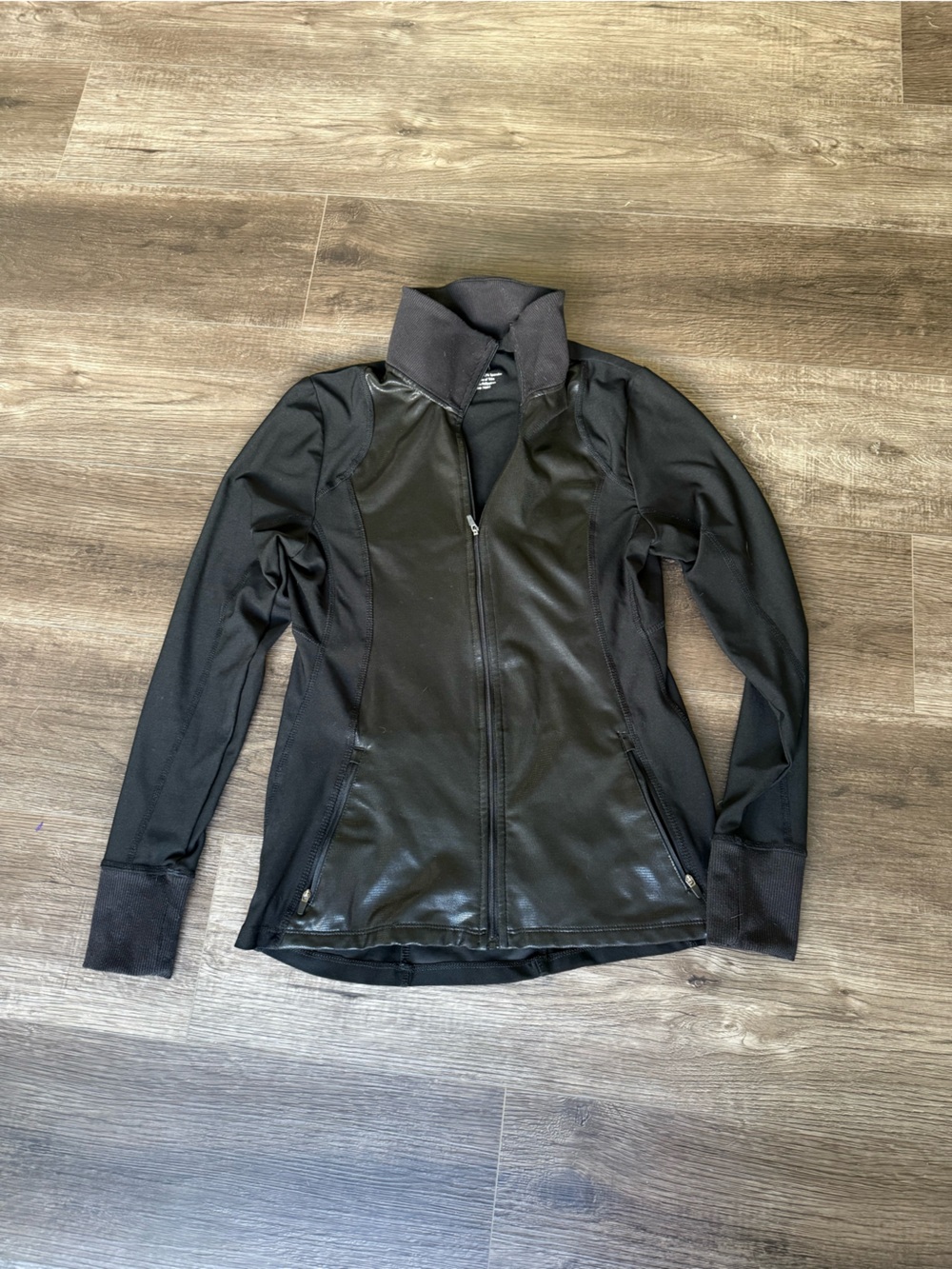 Athleta Black Zip-Up Utility Jacket